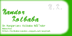 nandor kolbaba business card